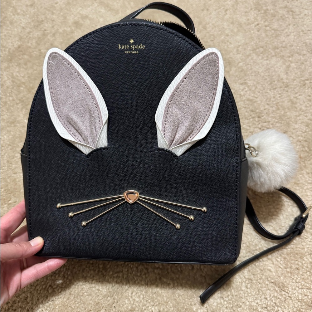 Kate Spade Black Backpack with Bunny Ears